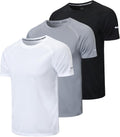 Men'S 1/3 Pack Workout Shirts Quick Dry Moisture Wicking Short Sleeve Mesh Athletic T-Shirts