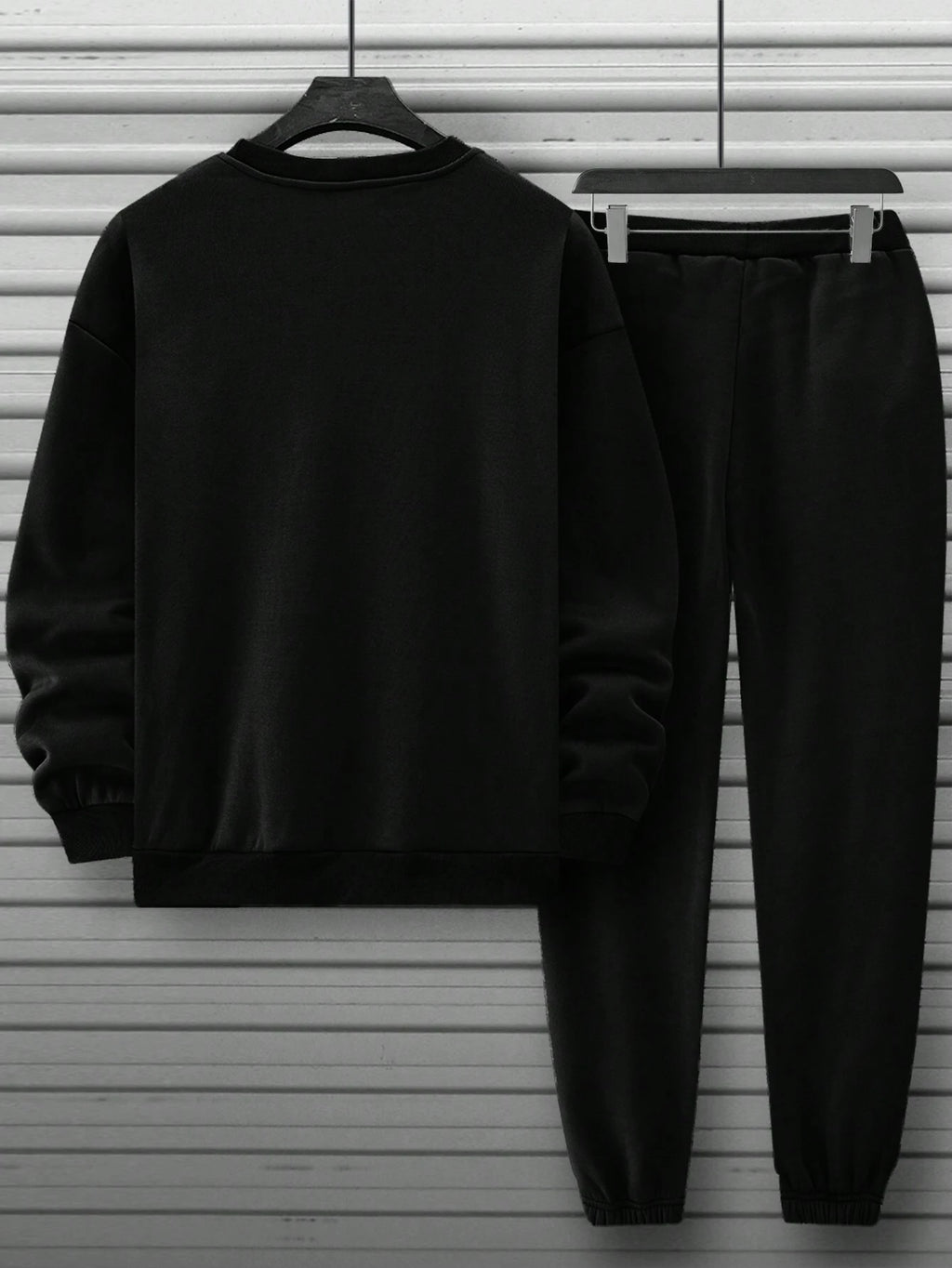 Manfinity Homme 2Pcs Men'S Casual Letter Printed Sweatshirt and Sweatpants Set, for Daily Leisure , Track Suit , Urban , Color Block, Fall Clothes