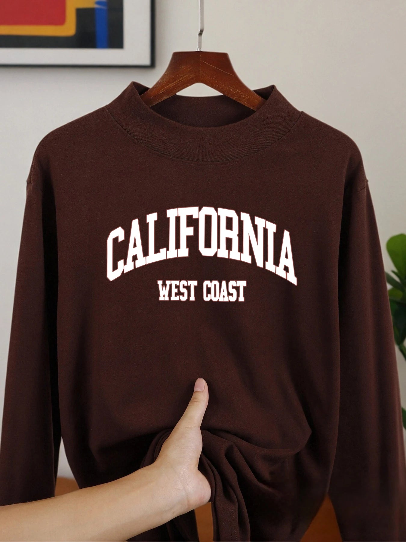 Califirnia West Coast Long Sleeved Shirt Autumn Casual Tops Half High Collar Thickened Clothing Soft Fashion Autumn Clothes