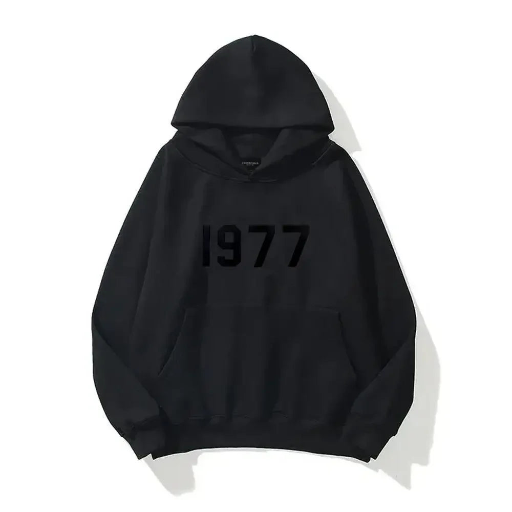 Hoodie 1977 for Men Sweatshirt Unisex Casual Streetwear Hip Hop Style Autumn Winter Comfortable Fashion Pullover Clothes Male