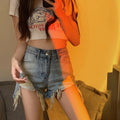 Denim Shorts for Women Fringe Ripped Wide Short Jean Pants Woman Micro Mini Hot Aesthetic Design Streetwear Cheap Youthful Flowy