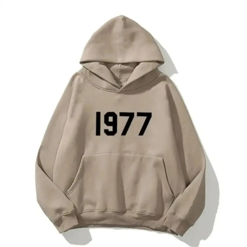 Hoodie 1977 for Men Sweatshirt Unisex Casual Streetwear Hip Hop Style Autumn Winter Comfortable Fashion Pullover Clothes Male