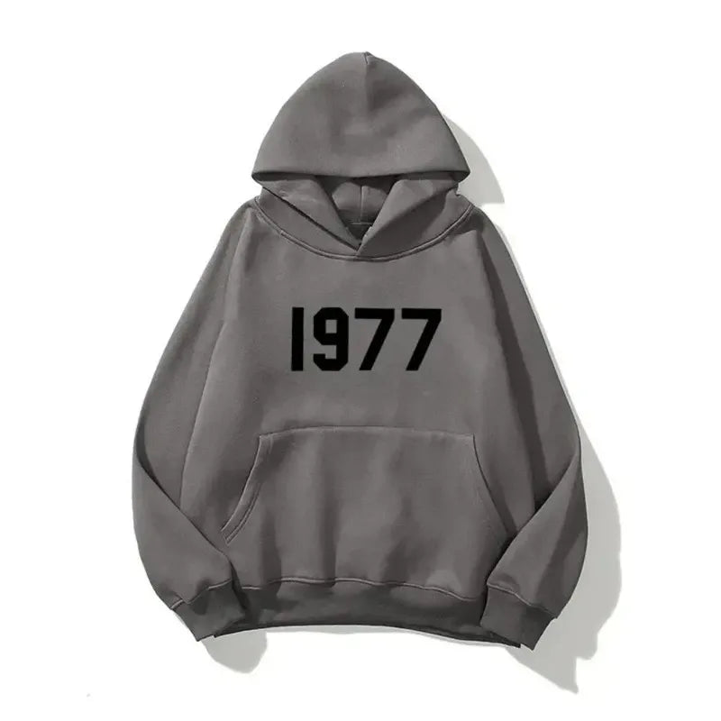 Hoodie 1977 for Men Sweatshirt Unisex Casual Streetwear Hip Hop Style Autumn Winter Comfortable Fashion Pullover Clothes Male