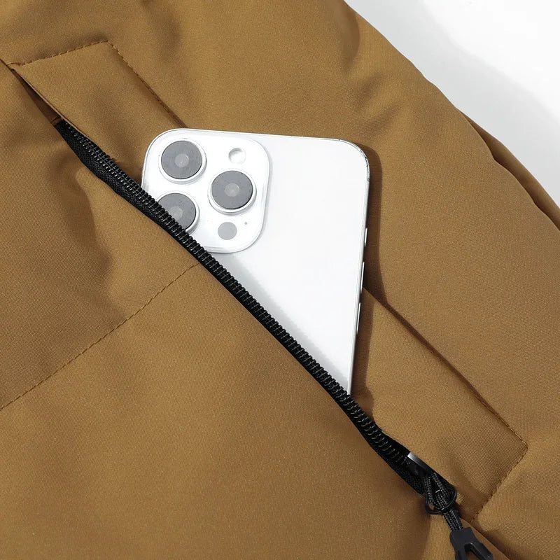 Winter Men Waterproof Windproof Casual Jacket Mens Puffer Hooded Fashion Jacket Man Outdoor Loose Thick Jacket Windbreaker Parka