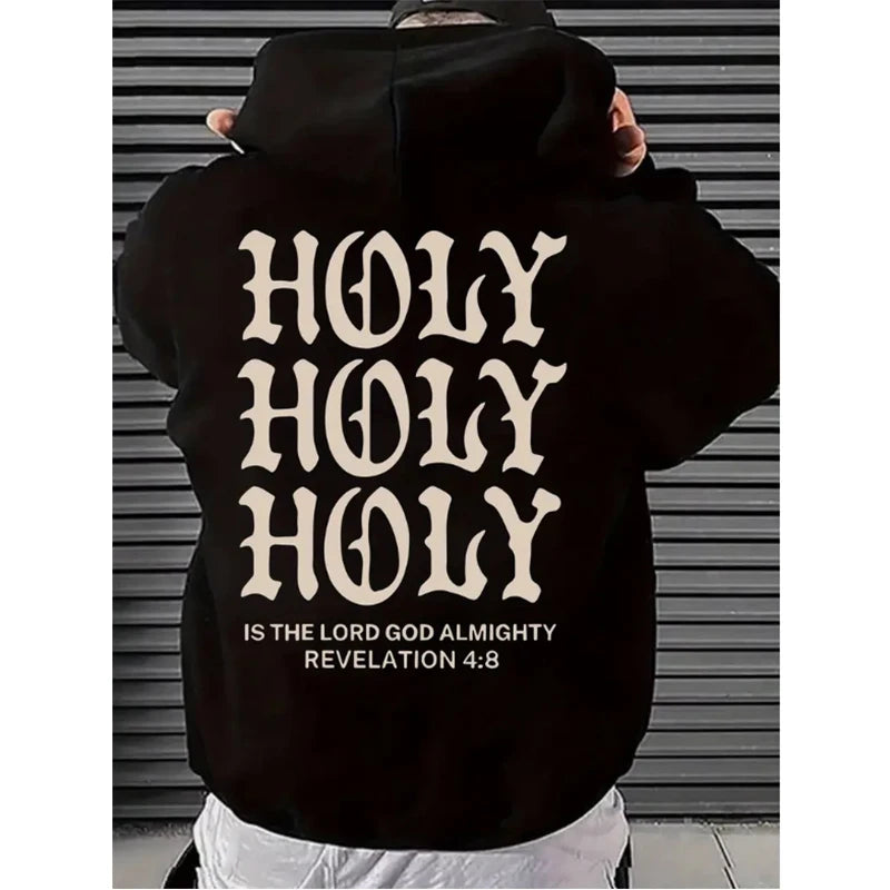 Hoodie for Men, Streetwear, Holy Religious Inspiration Graphic Hoodies for Men, Suitable for Wearing in Spring, Autumn, and Wint