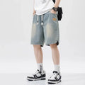 Men's Denim Shorts Men's 2025 Summer Thin Style Retro Loose American Fashion Brand Casual Five inch Mid Length Pants
