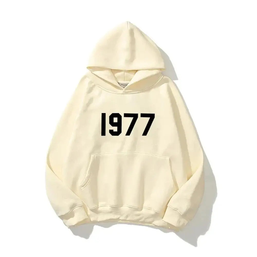 Hoodie 1977 for Men Sweatshirt Unisex Casual Streetwear Hip Hop Style Autumn Winter Comfortable Fashion Pullover Clothes Male