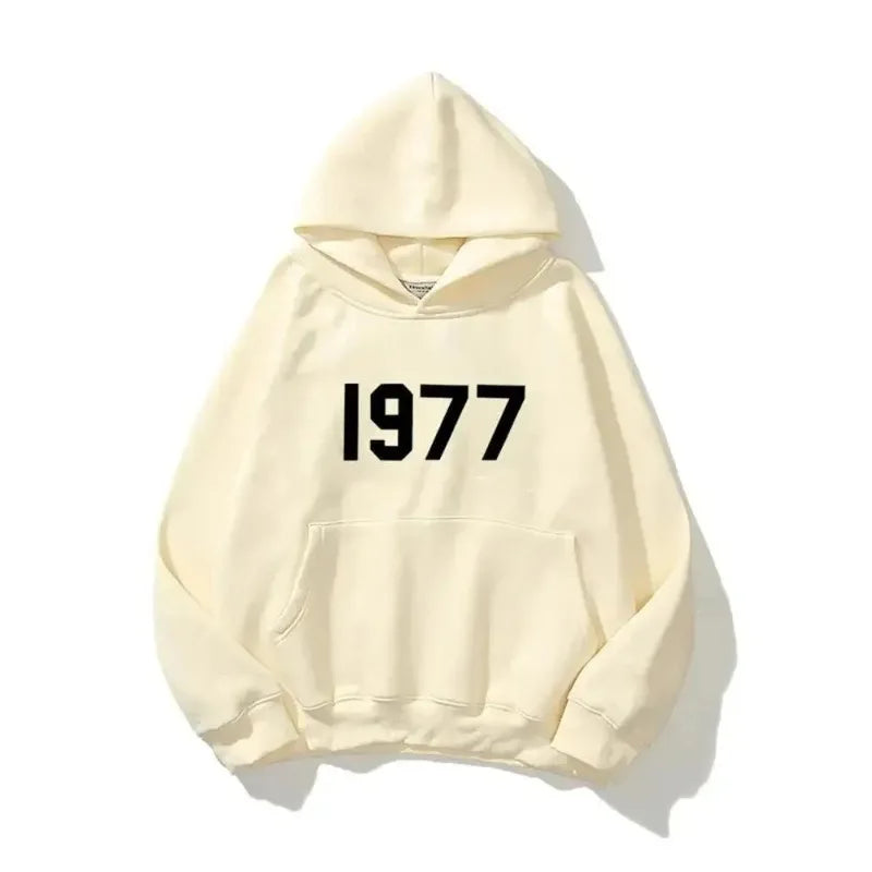 Hoodie 1977 for Men Sweatshirt Unisex Casual Streetwear Hip Hop Style Autumn Winter Comfortable Fashion Pullover Clothes Male