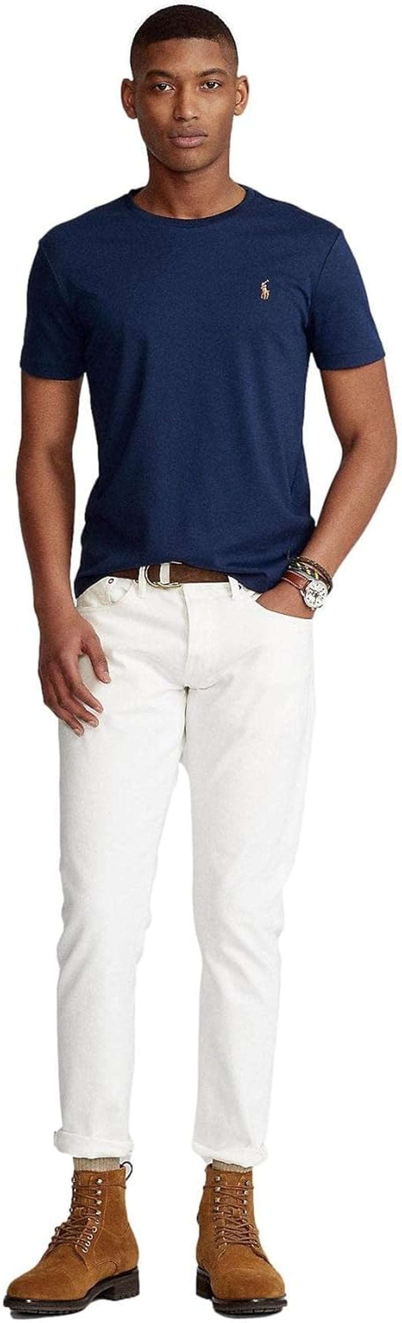 Mens Crew Neck T-Shirt (M, Navysigpony)