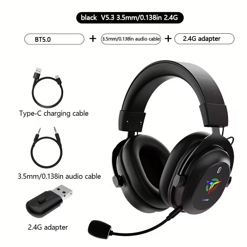 NNETM 3-in-1 Gaming Headphones Wireless Wired Headset-4